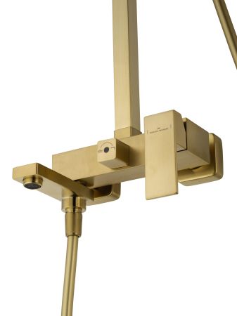 Душевая система WONZON & WOGHAND CUBE, Брашированное золото (WW-88739016-BG), артикул WW-88739016-BG