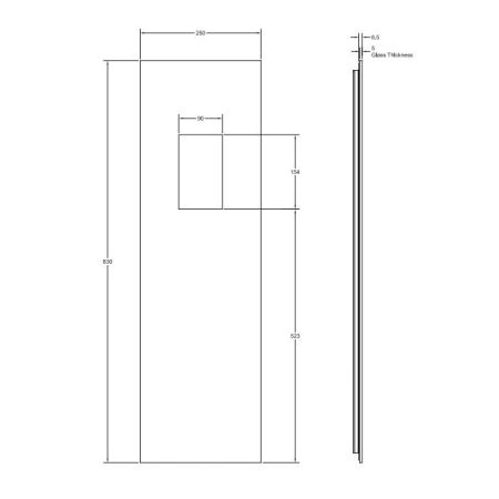 GESSI BINARIO Настенная панель сенсорного управления, закаленное стекло, внешняя часть, цвет черный, артикул 61205#238