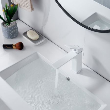 Смеситель для раковины Shevanik S6101C, белый