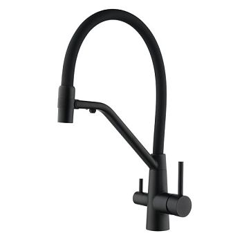 Смеситель для кухни с подключением фильтра воды Fmark FS1462-H01, черный