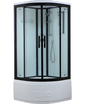 Душевая кабина Timo Standart T-6600 B 100x100 профиль Черный стекло прозрачное