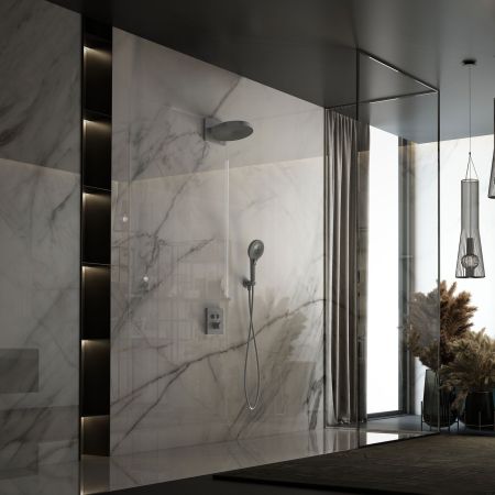 Душевой комплект Inspire VSFW-3I21T1GM встраиваемый, термостатический, 2 режима, вороненая сталь, артикул VSFW-3I21T1GM