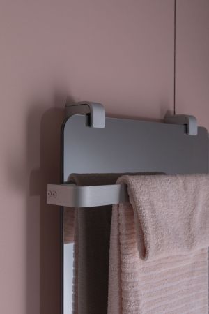 Полотенцесушитель электрический Allen Brau Infinity 60x44 с рейлингом и креплением, серебро браш, артикул 00288916