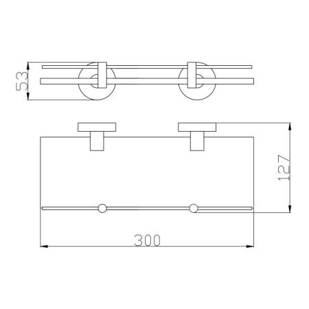 Полка стеклянная Rav Slezak COLORADO COA0900/30, хром, артикул COA0900/30