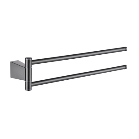 Полотенцедержатель поворотный двойной Shevanik SG5707T, оружейная сталь