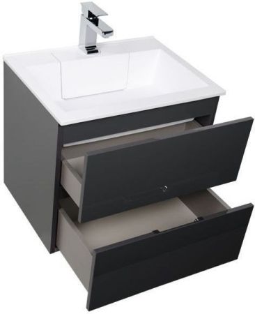 Тумба с раковиной Aquanet Алвита 60 серый антрацит, артикул 00213094
