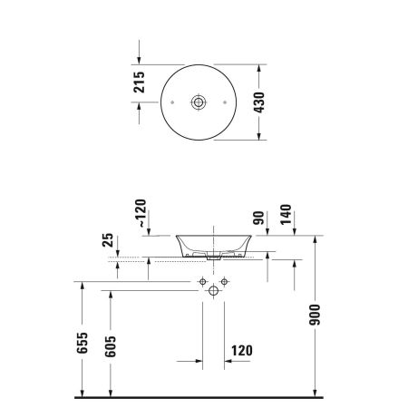 Duravit White Tulip Раковина чаша D430 мм, без перелива,, цвет: белый, артикул 2362430079
