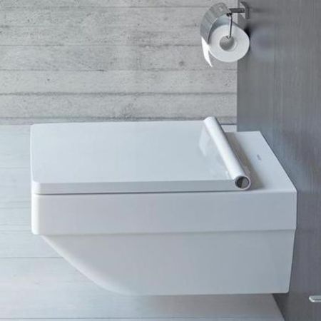 Унитаз, Duravit, Vero Air, безободковый (с открытым смывным краем), тип установки-подвесной, ширина, мм-370, глубина, мм-570, высота, мм-355, форма чаши-прямоугольная, выпуск-горизонтальный, материал-керамика, сиденье-необходимо заказать, крепления в комп
