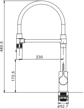 Смеситель для кухни Rose R133H, черный, артикул R133H