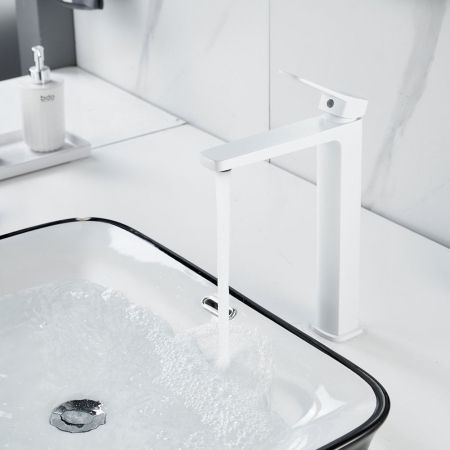 Смеситель для раковины высокий  Raffine F1199C, белый, артикул F1199C