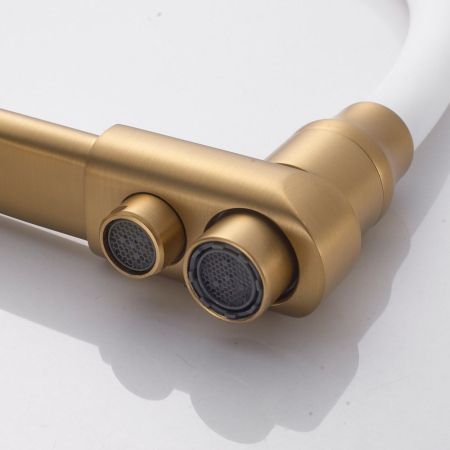 Смеситель для кухни с подключением фильтра воды Rose R558G, золотой сатин