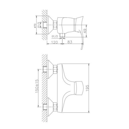 Смеситель для душа Haiba HB2001, хром
