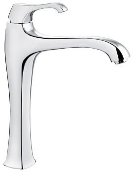 Emmevi Ares, высокий однорычажный смеситель для раковины с донным клапаном click-clack, цвет зачищенное золото