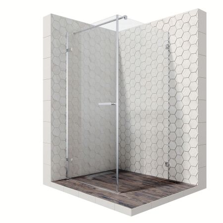 Душевой уголок Ambassador Abner 10011102L-ST8, квадратный, линейный трап, 100х100, артикул 10011102L-ST8