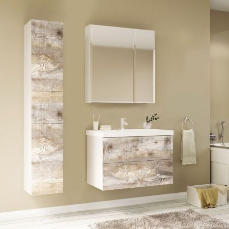 Зеркальный шкаф Marka One Mix 70 Белый, артикул У37179