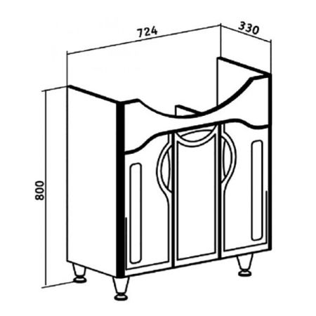 Тумба под раковину Runo Толедо 75 4620750023461 Белая