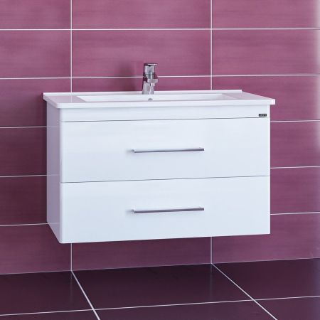 Тумба под раковину СаНта Вегас 85 226033 подвесная, цвет белый (ум. Оскар 85), артикул 226033