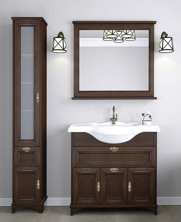 Тумба под раковину Акватон Идель 85 1A195601IDM80 дуб шоколадный, артикул 1A195601IDM80