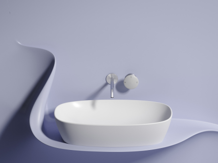 Умывальник чаша накладная овальная (цвет Белый Матовый) Элемент (Element) 610x385x140 мм, артикул CN6049MW