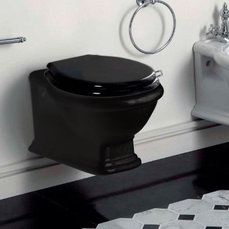 SIMAS Lante Унитаз подвесной безободковый "Rimless", 53х38,5см, цвет черный глянцевый, артикул LA18nero rimless