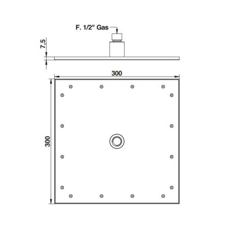 Bongio Soffioni   Душевая головка 300х300 мм, цвет хром