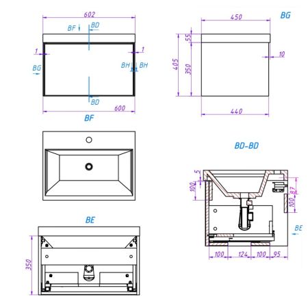 Тумба под раковину подвесная La Fenice SIMPLA FNC-01-SIM-B-60, белая, артикул FNC-01-SIM-B-60