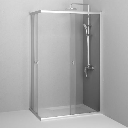 W87G-403-12080-MT Sunny душ огражд прямоугольн, раздвижн двери 120x80 серебро,стекло прозрачн