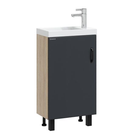 Тумба Onika Тимбер 45 напольная, серая мат./дуб сонома (ум. Фостер 45)