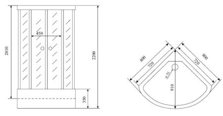 Душевая кабина Timo Lux T-7780 80x80 с гидромассажем, артикул T-7780