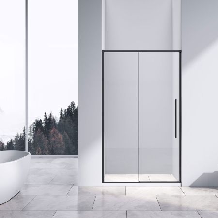 Душевая дверь Slim-N VDS-4SN140CLB, 1400, черный, стекло прозрачное, артикул VDS-4SN140CLB