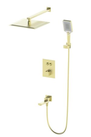 Душевая система с термостатом встраиваемая WONZON & WOGHAND, Брашированное золото (WW-88929003-BG)