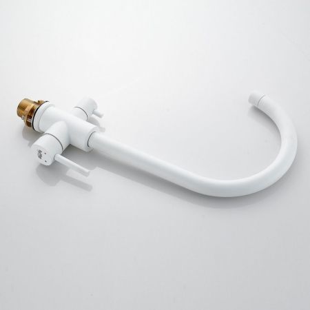 Смеситель для кухни с подключением фильтра воды Raffine F108C, белый