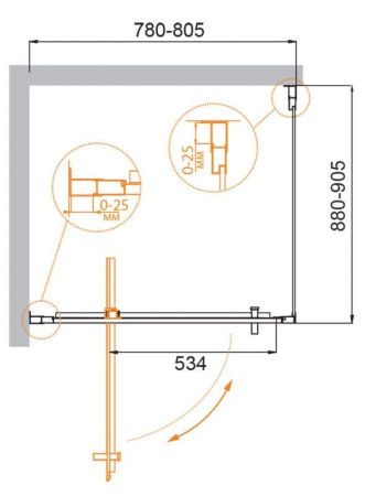 Душевой уголок CEZARES MOLVENO-AH-1, артикул MOLVENO-AH-1-80/90-C-Cr-IV