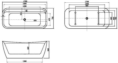 Акриловая ванна Allen Brau Infinity 2 170x78 2.21002.21, артикул 2.21002.21
