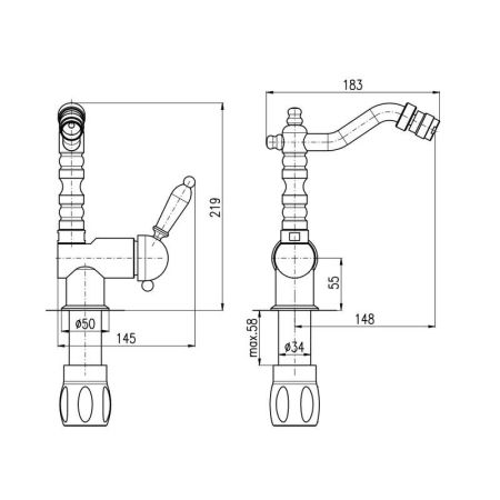 Смеситель для биде Rav Slezak LABE L008.5/9Z, золото