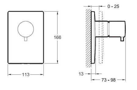 Смеситель для душа Jacob Delafon E8174-CP Хром, артикул E8174-CP