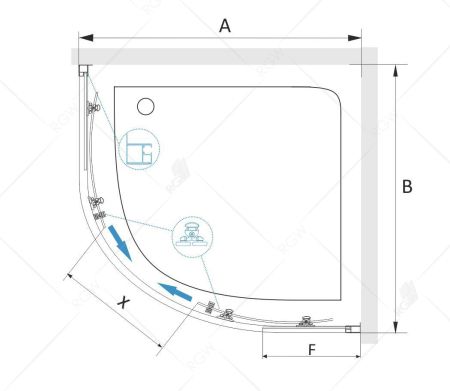 Душевой уголок RGW CL-54B (800x800, Прозрачное), артикул 32095488-14