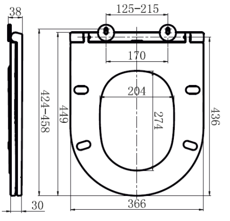 C507853WH Inspire сиденье для подвесного унитаза,микролифт