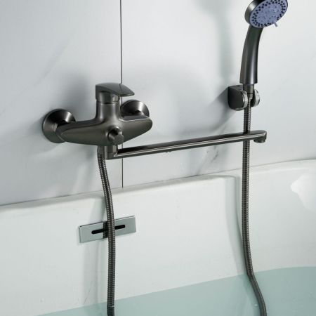 Смеситель для ванны Shevanik S5022T, оружейная сталь