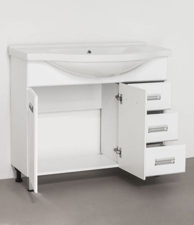 Тумба с раковиной Style Line Ирис 100 (3 ящ.) под умывальник Эльбрус 100, артикул ЛС-00000178