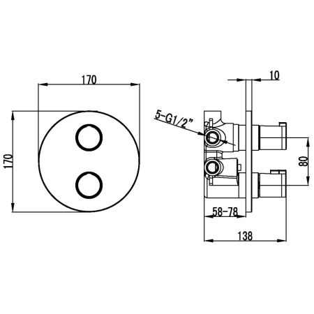 Смеситель Lemark Yeti для ванны и душа встраиваемый (LM7828C), артикул LM7828C