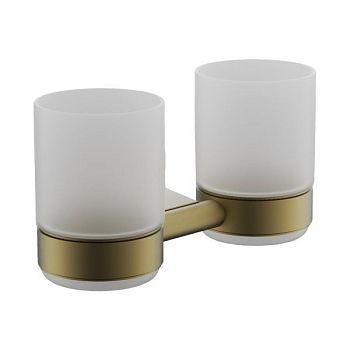 Стакан для ванной комнаты двойной BELZ B91308, брашированное золото