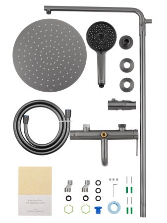 Душевая система WONZON & WOGHAND STICK, Темный графит (WW-88739017-BGM), артикул WW-88739017-BGM