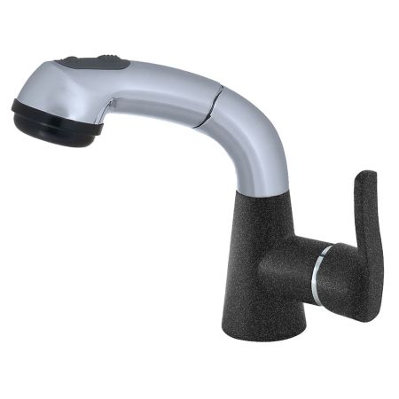 Смеситель для кухни с выдвижным изливом и режимом душ GranFest 3773, графит, артикул 3773 графит