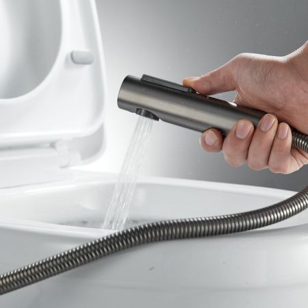 Гигиенический душ со смесителем Raffine F0599T-1, оружейная сталь