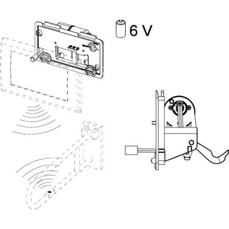 TECEplanus, механизм дистанционного смыва, радио, 6 В, артикул 9240354
