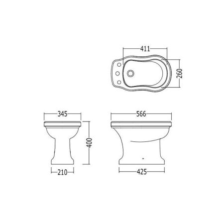 Devon Blues Биде напольное (56х34.5 см) с 1 отверстием под смеситель, цвет: белый, артикул IBBID1FBLUES