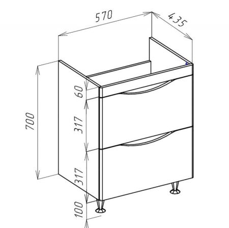 Тумба под раковину Bellezza Санриса 60 4630109660452 Капучино, артикул 4630109660452