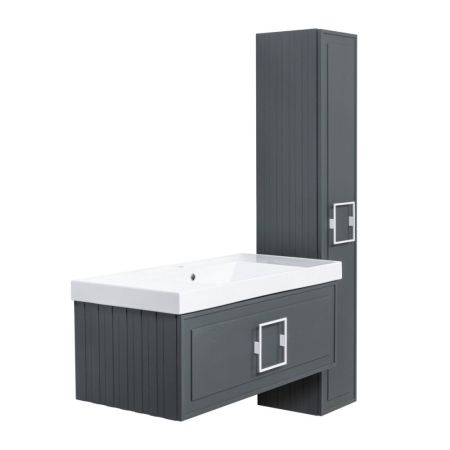 Тумба под раковину подвесная La Fenice Cubo FNC-01-CUB-G-100, серо-зеленая, артикул FNC-01-CUB-G-100