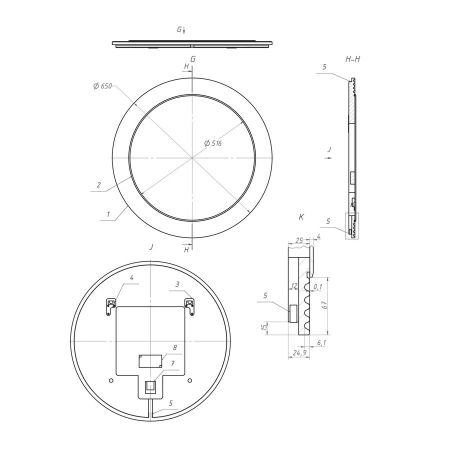 Зеркало с подсветкой La Fenice Terra Bianca 65, белое, артикул FNC-02-TER-B-65